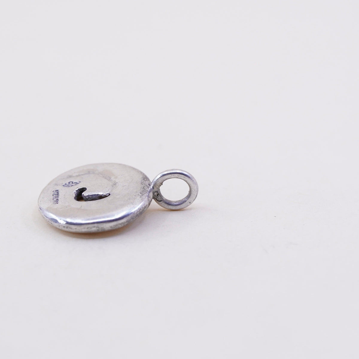 Vintage sterling silver handmade pendant, 925 swirl