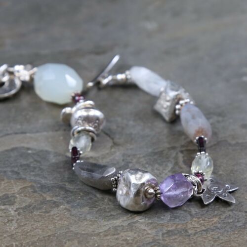 6.75”, Disney Mickey Sterling Bracelet W/ Beads Details, Winnie the Pooh, Eeyore