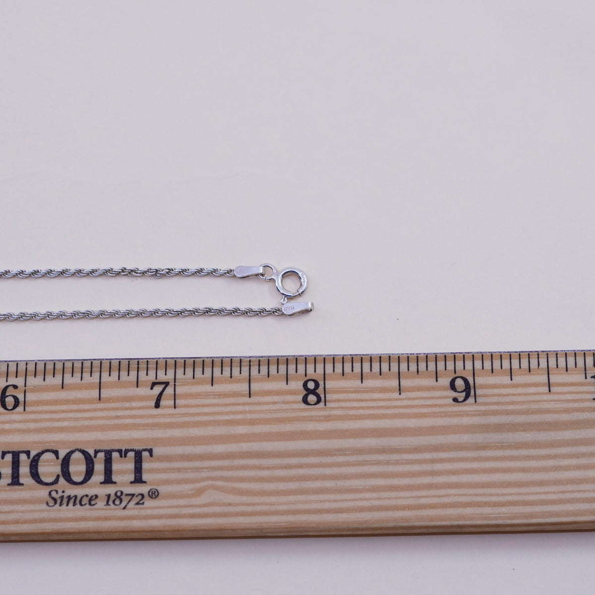 16” 1.6mm, vintage sterling silver necklace, 925 rope rope chain