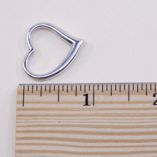 Vintage Italy Sterling Silver Heart Pendant, Solid 925 Silver Charm