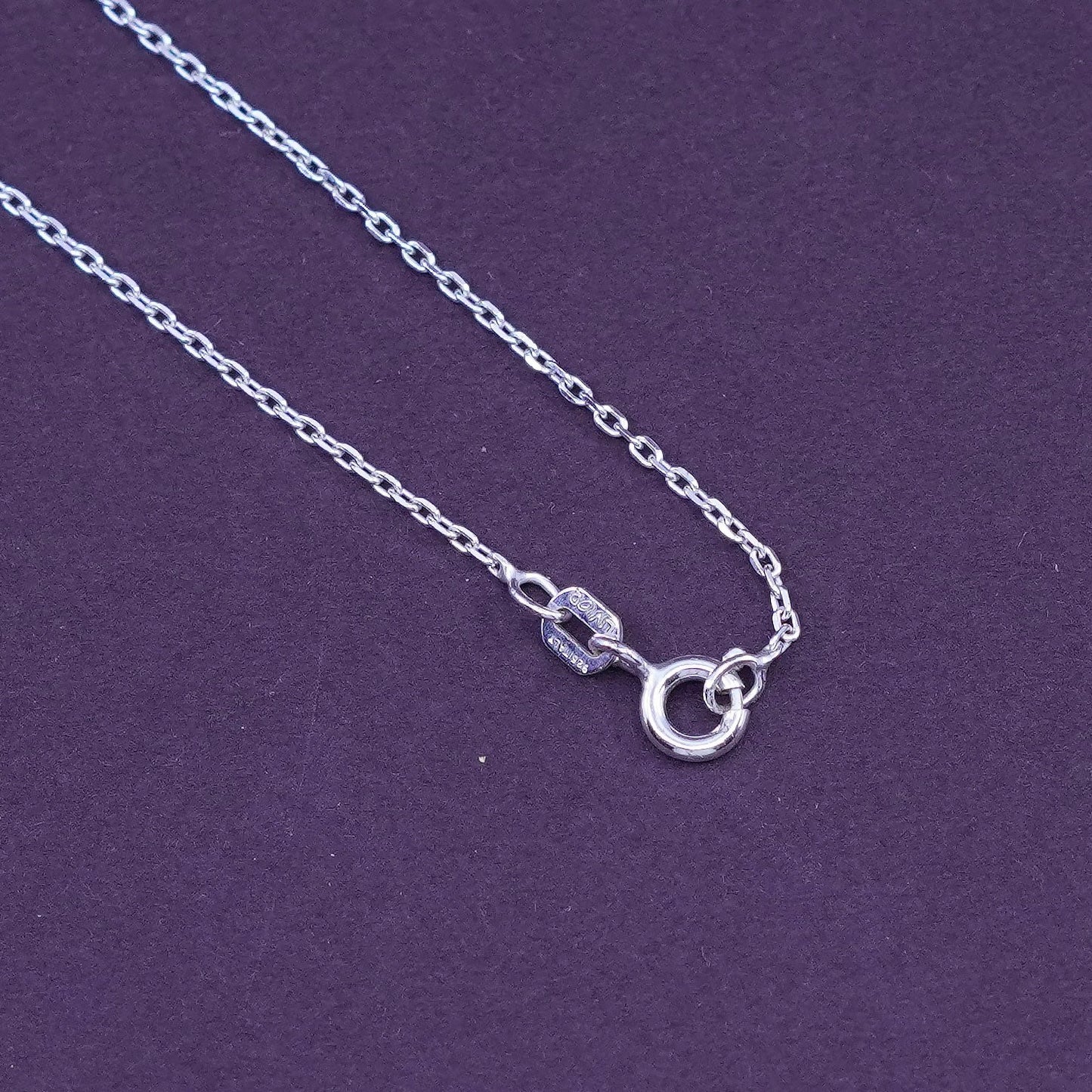 18”, 1mm, vintage Sterling silver necklace, 925 circle chain