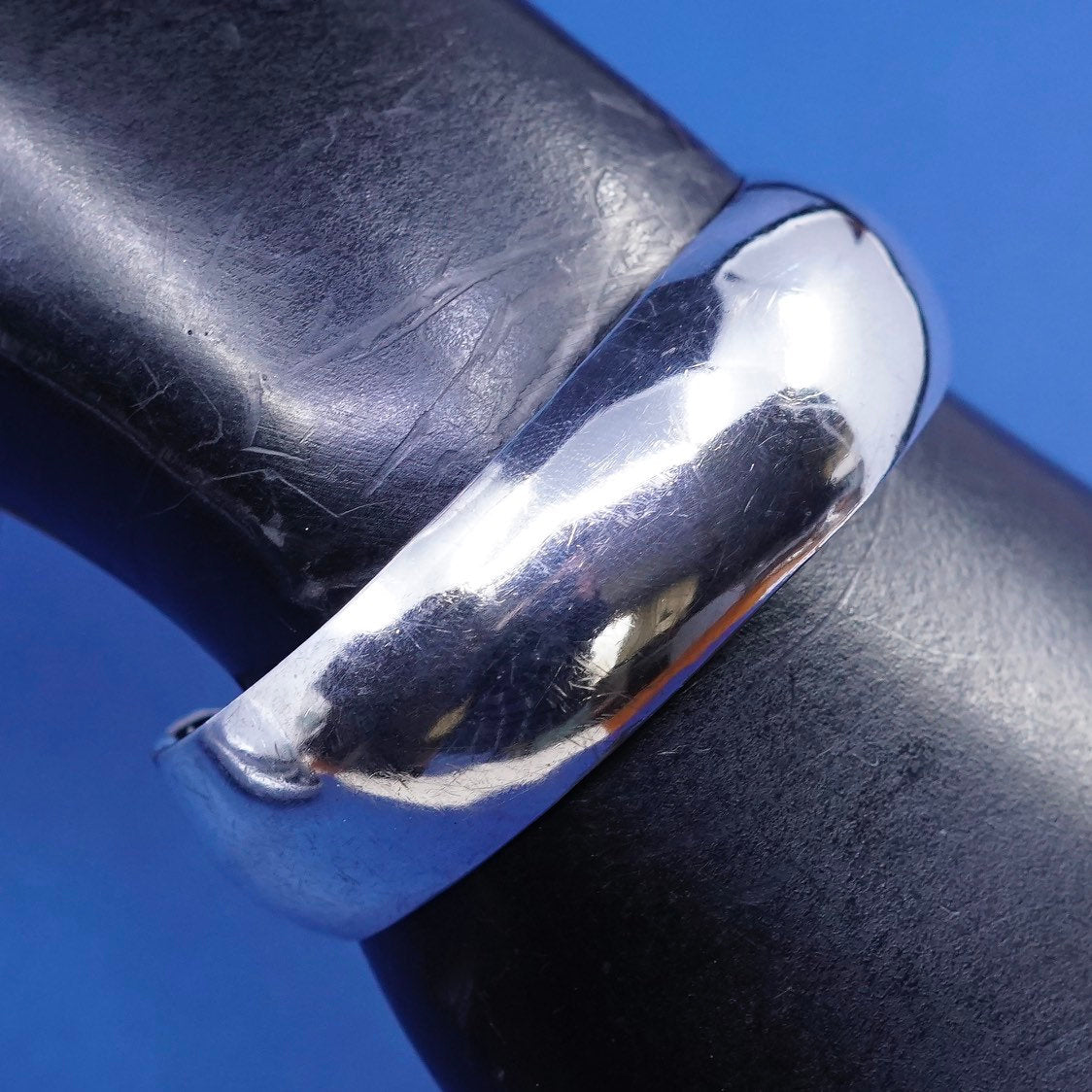 6", vtg Sterling silver handmade bracelet, modern polished 925 cuff