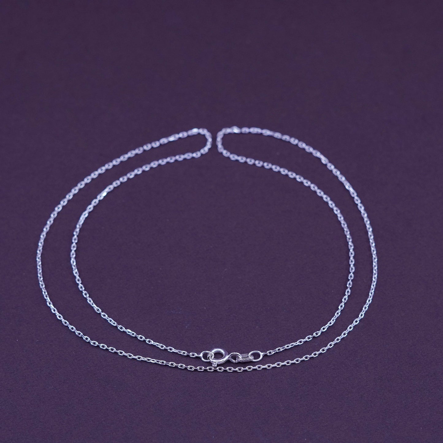 18”, 1mm, vintage Sterling silver necklace, 925 circle chain