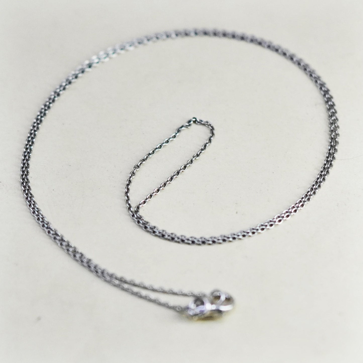 17.5”, 1mm, Vintage sterling silver circle chain, 925 necklace