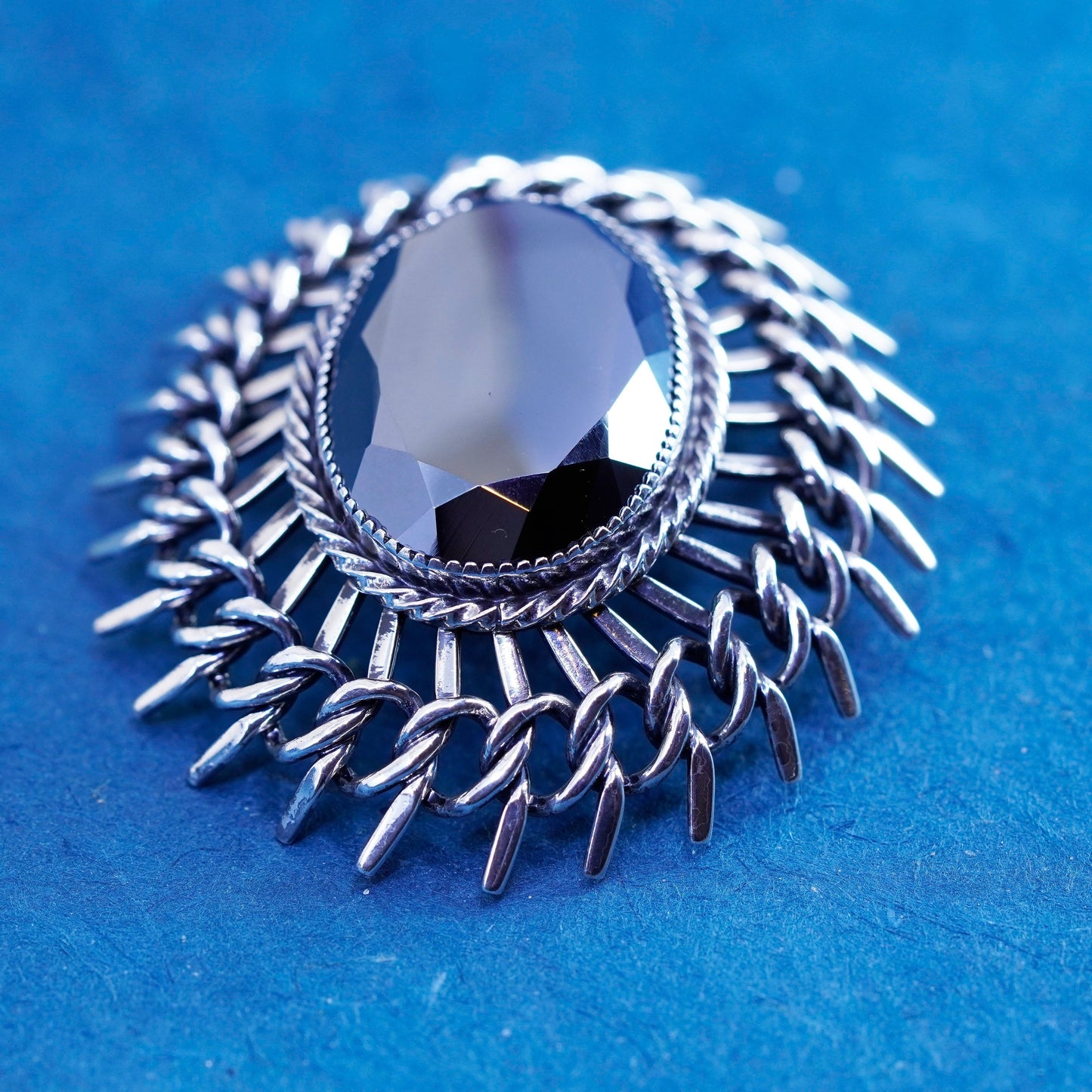 Vintage danecraft sterling 925 silver handmade brooch with dandelion loop pin