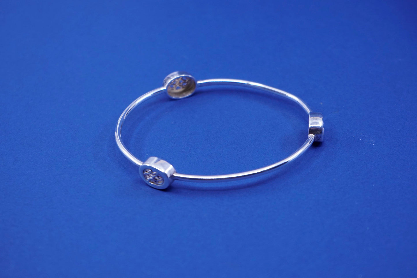 7.5”, vintage sterling silver handmade bracelet, 925 bangle with filigree