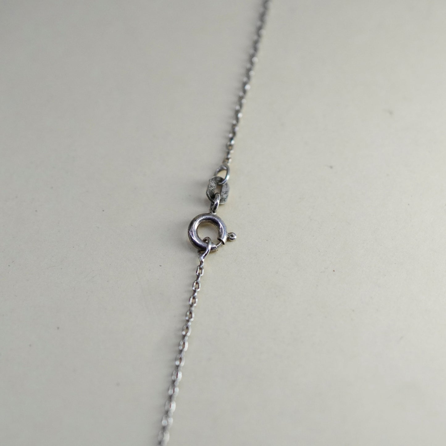 16” 1mm, Vintage Italian sterling 925 silver flatten circle chain, necklace