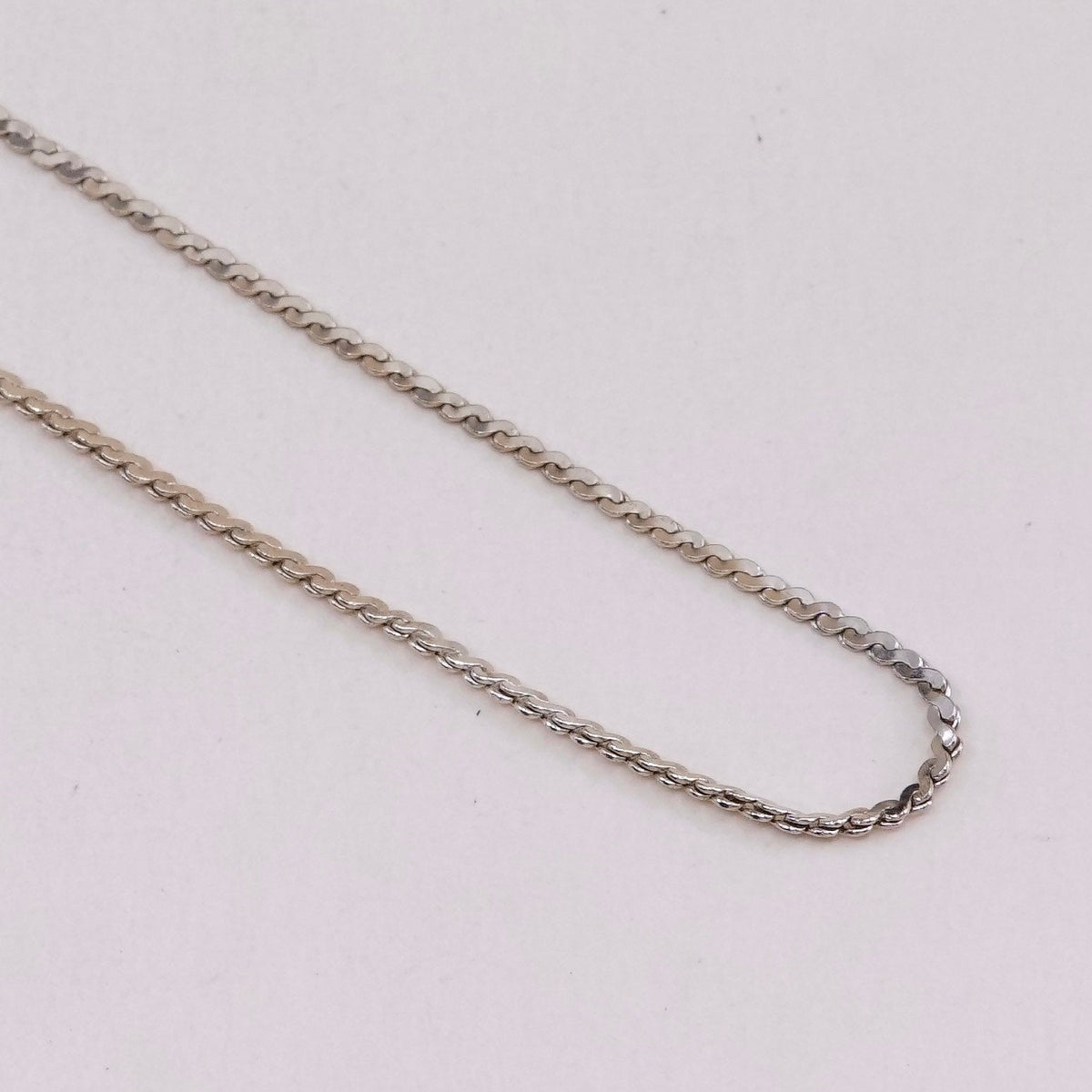 18”, 1.6mm, vintage Marvel 12K vermeil GF gold necklace, 925 S link chain,