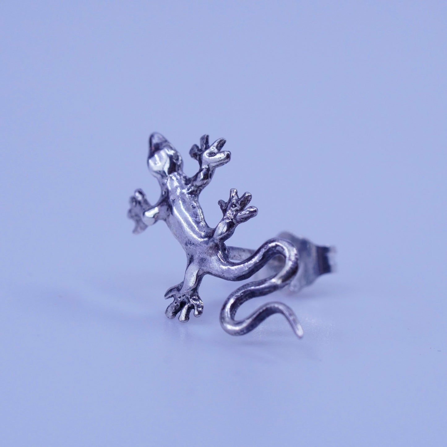 Vintage Sterling silver handmade earrings, 925 lizard studs