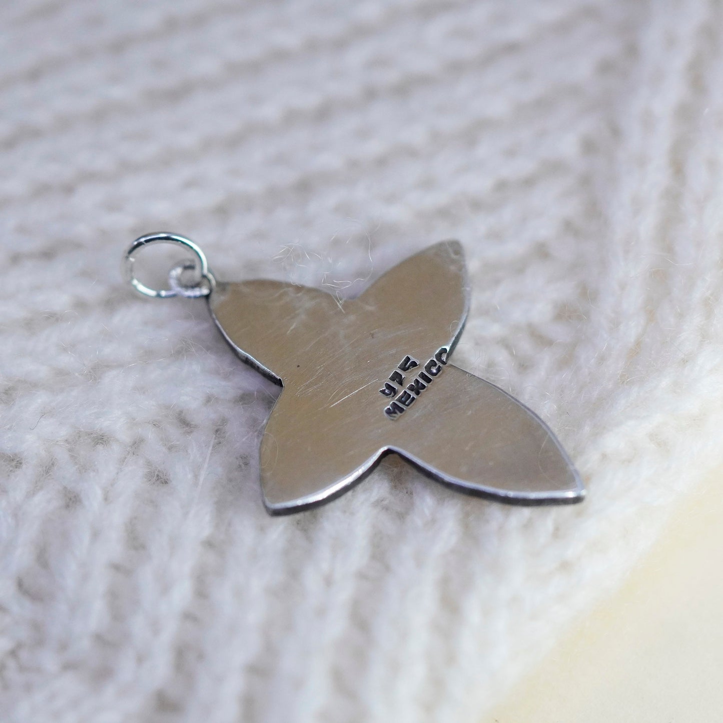 Vintage handmade Sterling silver pendant, 925 beaded cross