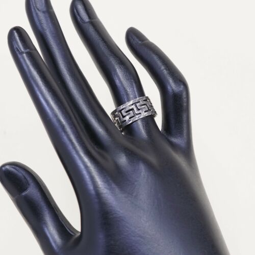Sz 6.5, Vtg Sterling Silver Handmade Ring, 925 Silver Band W/ filigree swirl