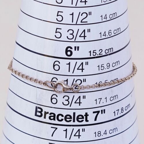 6.5”, Vermeil Gold Over Sterling Silver Bracelet, 925 Circle Chain W/ Cz