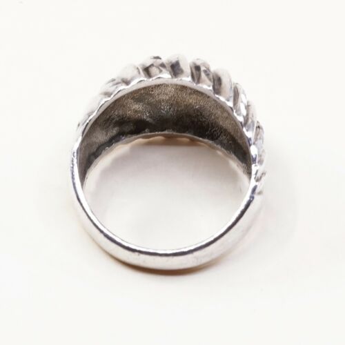 Size 6, Vtg Sterling Silver Handmade Ribbed Ring taxco 925 Silver Band