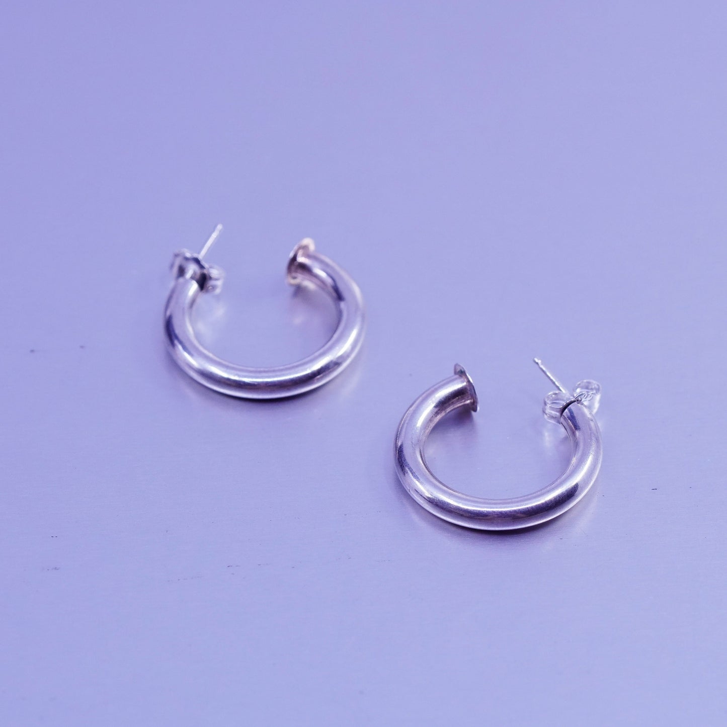0.75”, vintage Sterling silver handmade earrings, 925 hoops