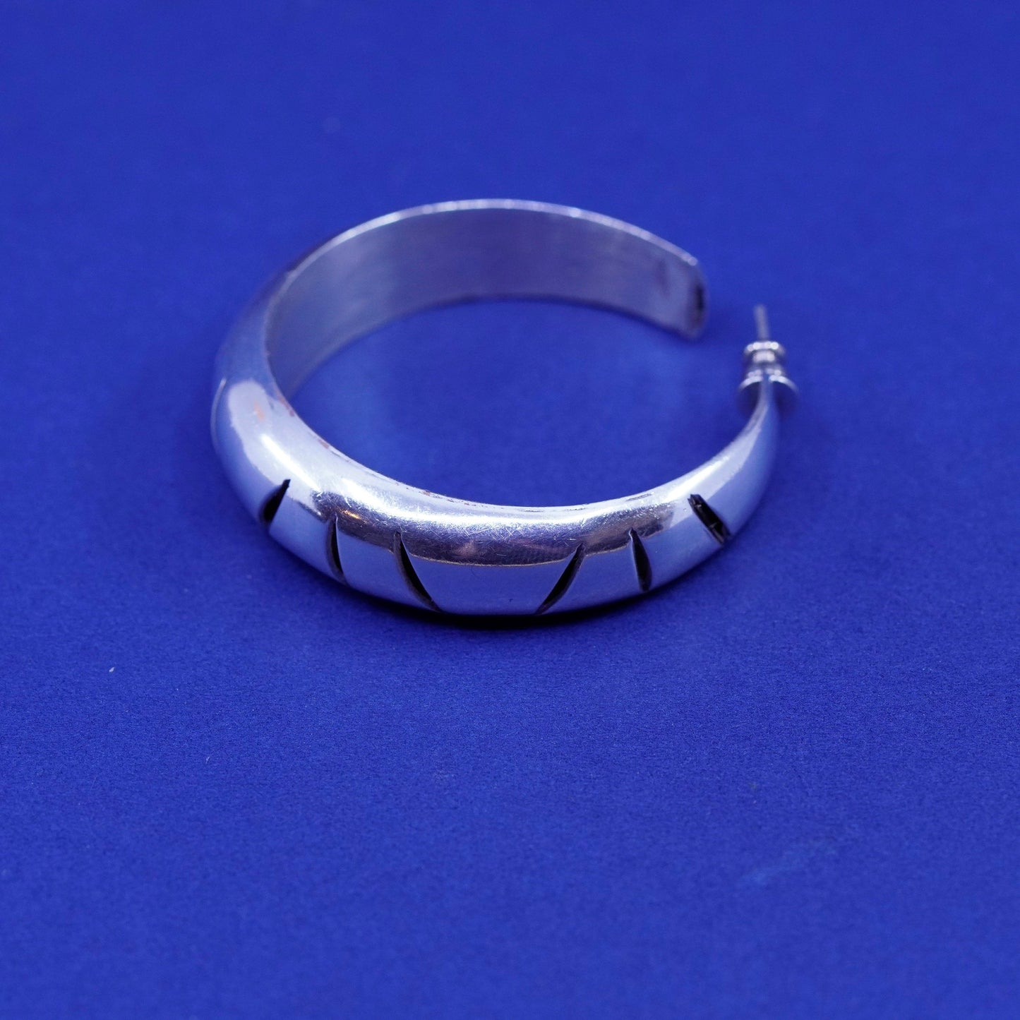 1.5”, vintage Sterling 925 silver handmade huge bold hoop earrings