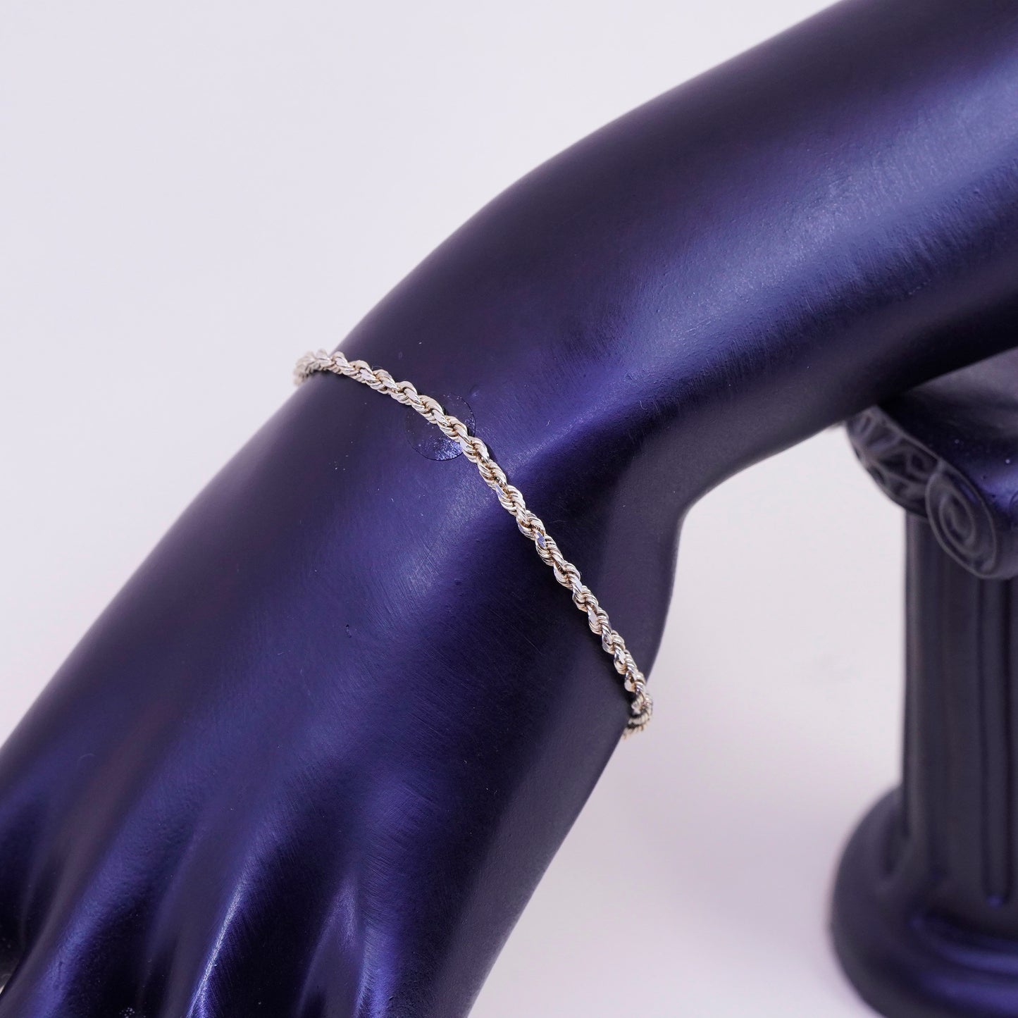 7”, vermeil gold 1/10 14K yellow gold sterling 925 silver Canada rope bracelet