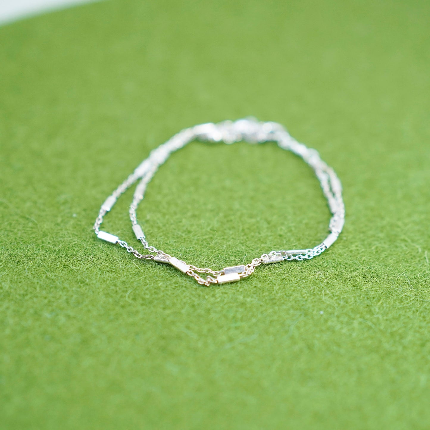 6.25+1”, 1mm, Vintage sterling silver bracelet, 925 bead bracelet