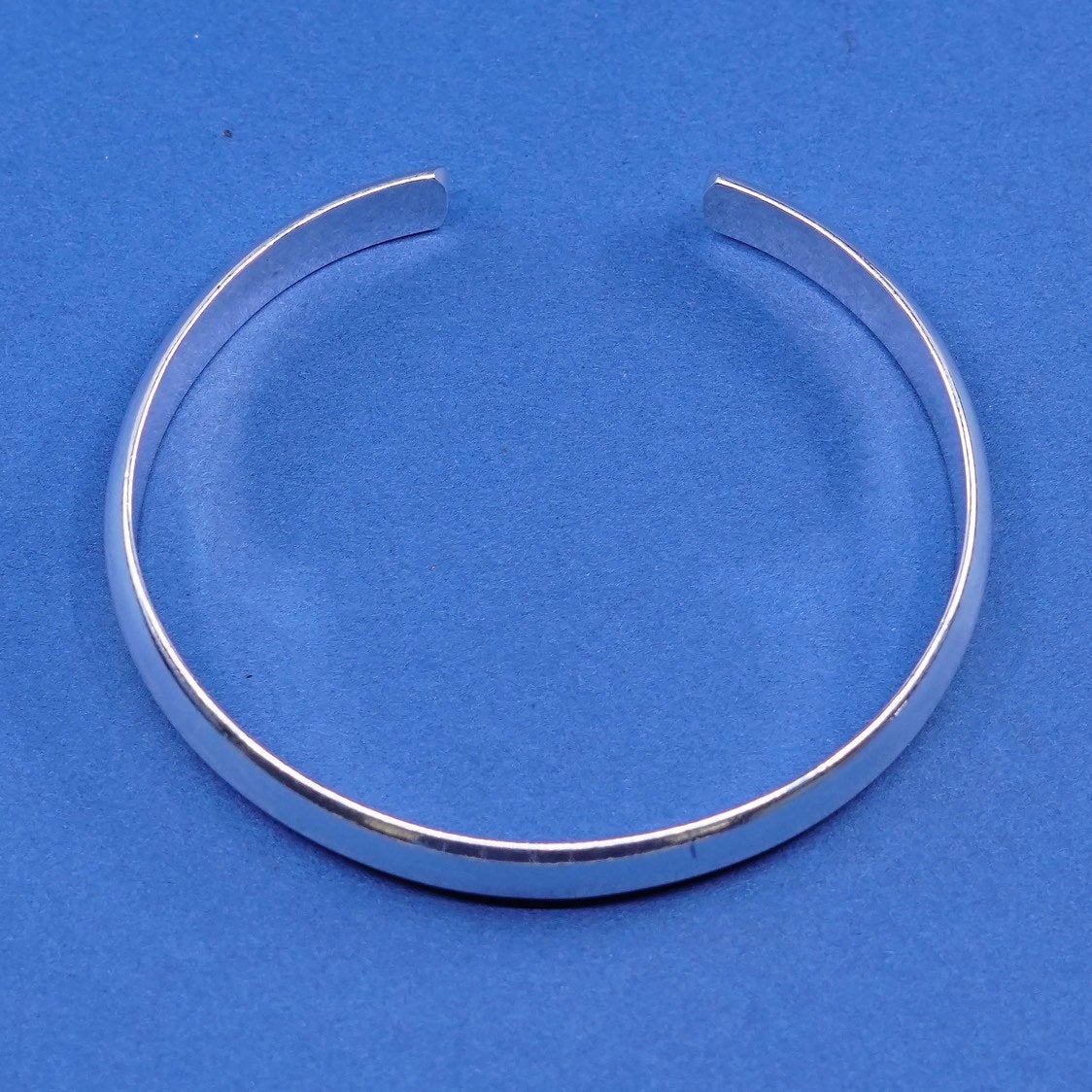 6.5", vtg sterling silver handmade bracelet, modern 925 cuff, stamped 925