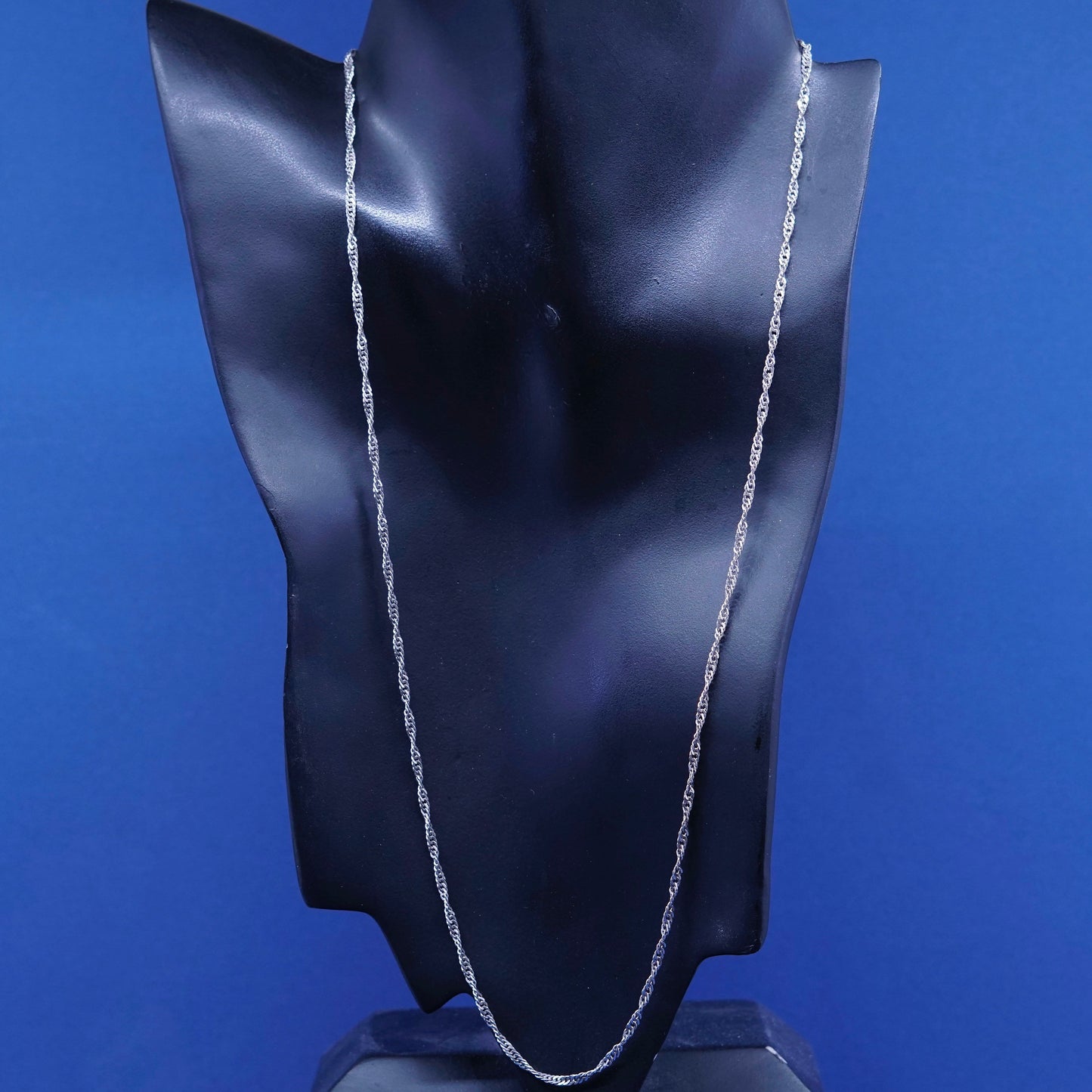 24”, 2mm, Sterling silver handmade necklace, 925 twisted curb link chain
