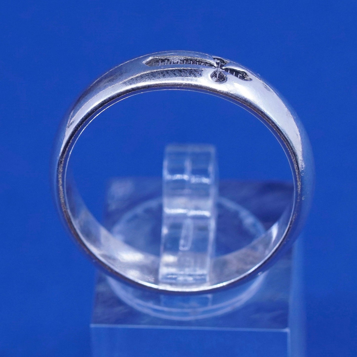 Size 12, vintage BSD Sterling silver handmade ring, 925 band with cross