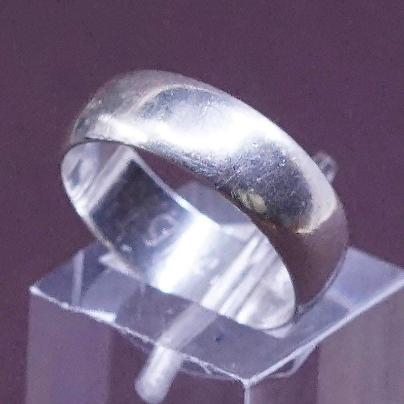 sz 7, vtg Sterling silver handmade ring, 925 wedding band, silver tested