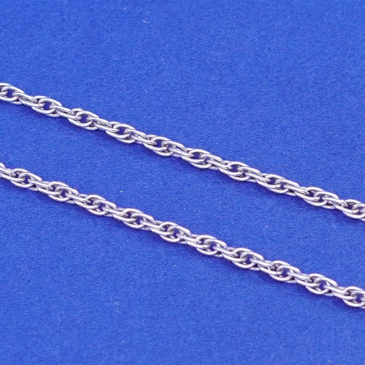 19”, 2mm, vintage Sterling silver necklace, 925 Singapore rope chain
