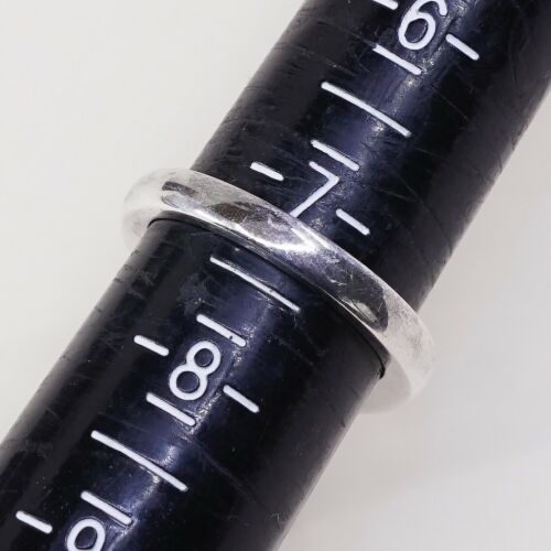 Sz 7.25, Designer Vtg Sterling Silver Ring, 925 Modern Stackable Ring W/ pink Cz
