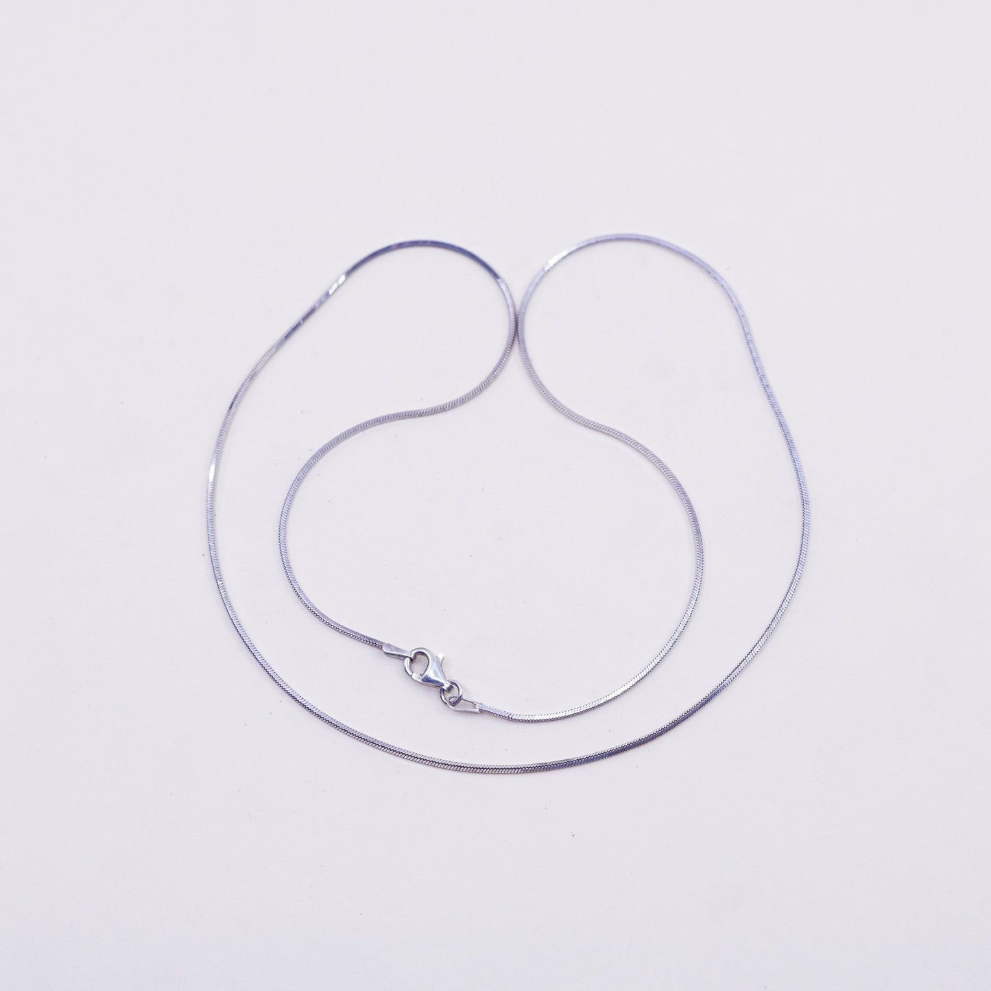 20”, 1mm, Vintage sterling silver snake chain, Italy 925 square chain