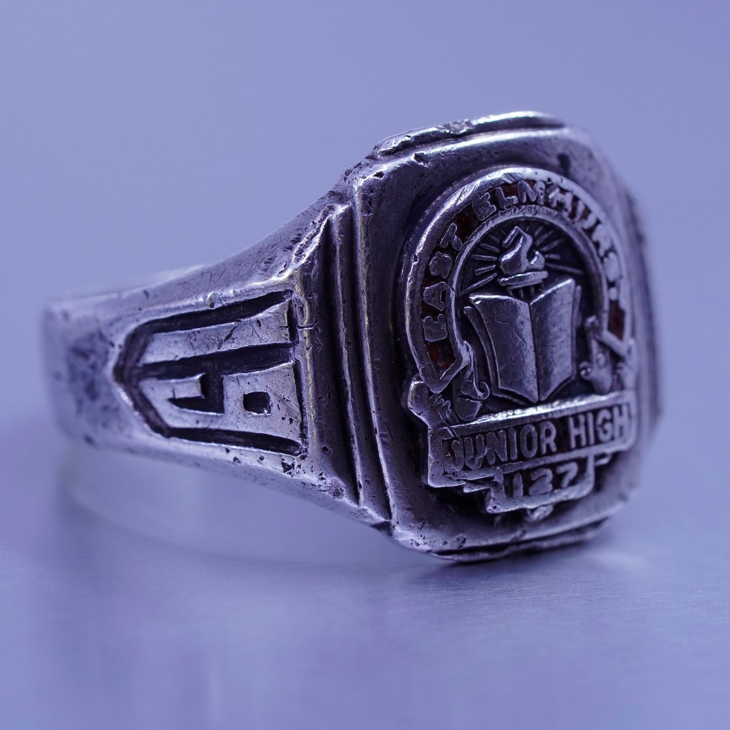Size 11, 1962 statement Sterling 925 silver junior high east elementary ring