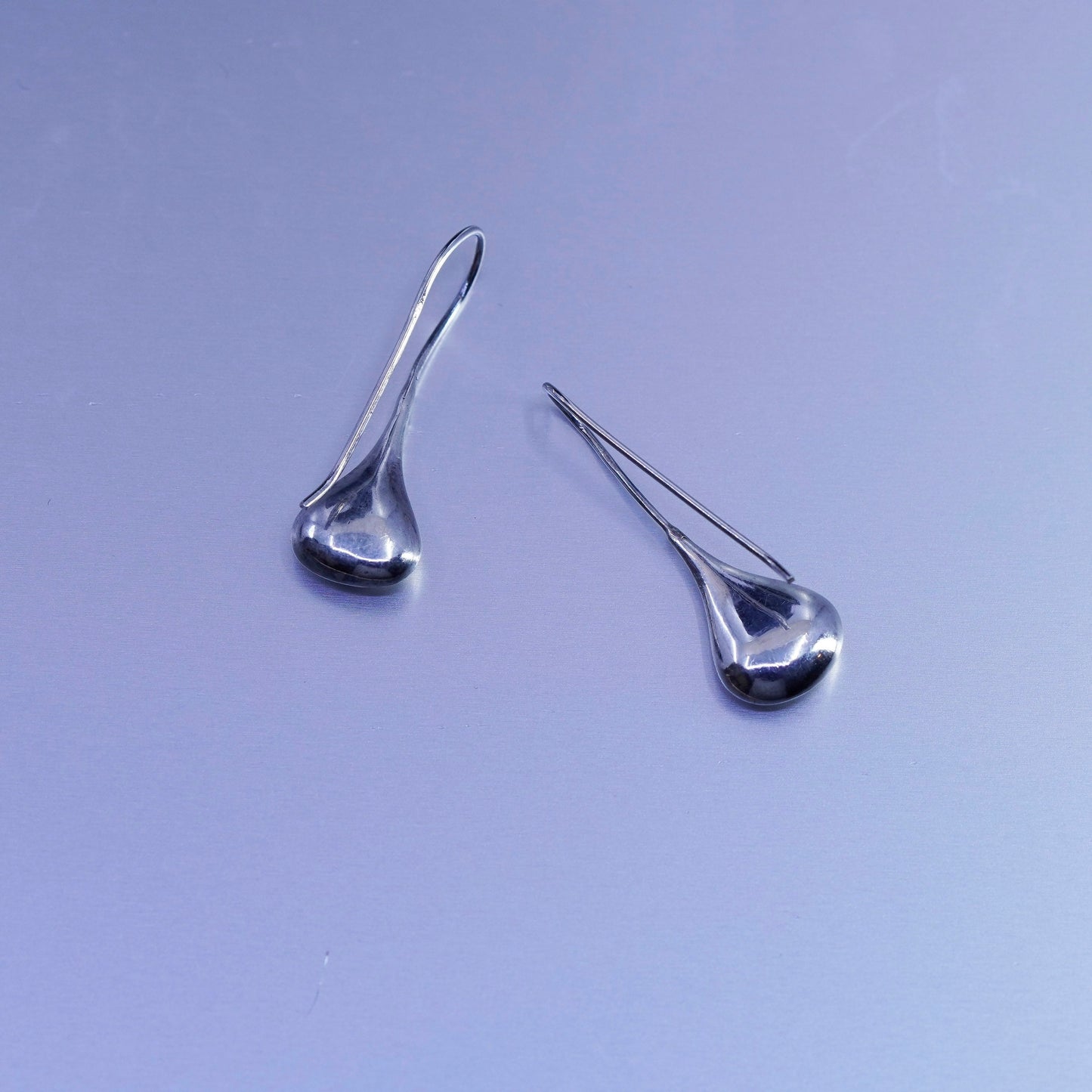 Vintage Mexico Sterling 925 silver handmade teardrop earrings