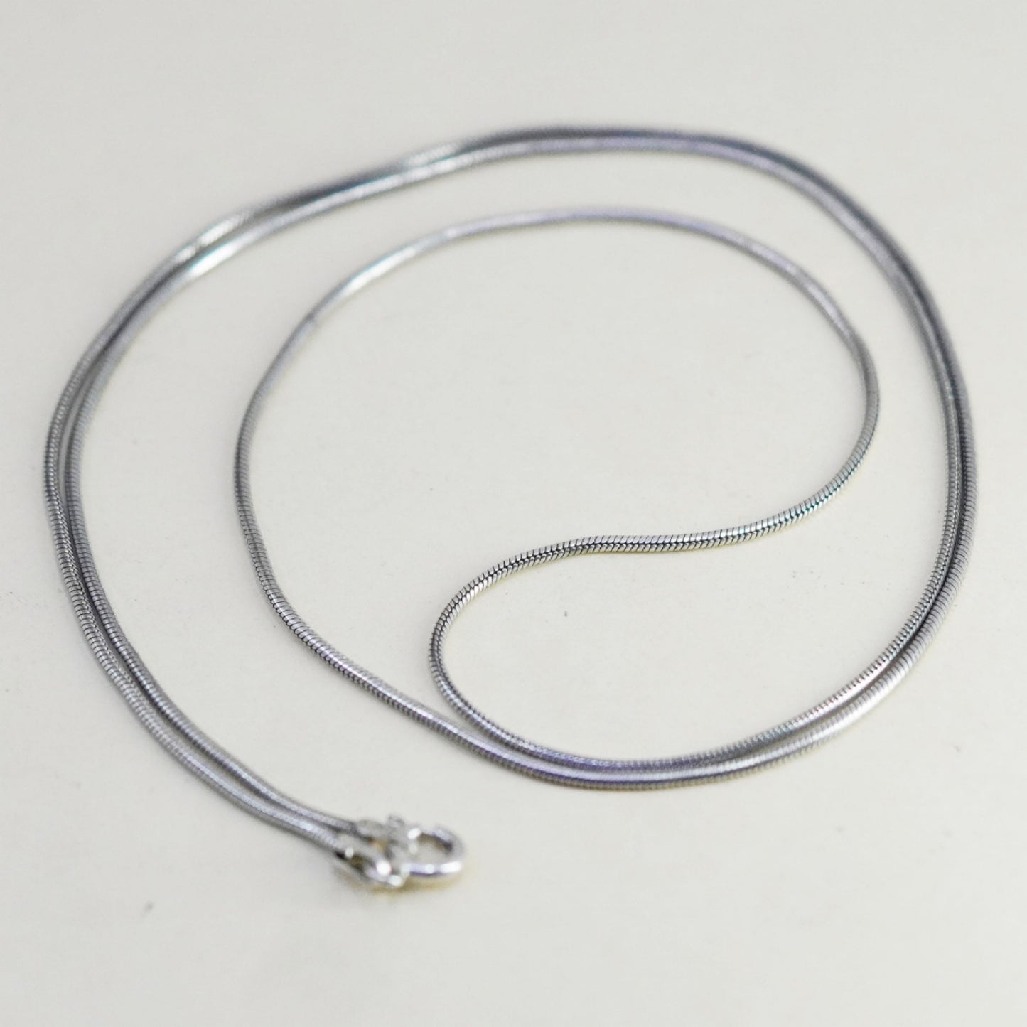 24”, 1mm, Vintage sterling silver snake chain, Italy 925 necklace