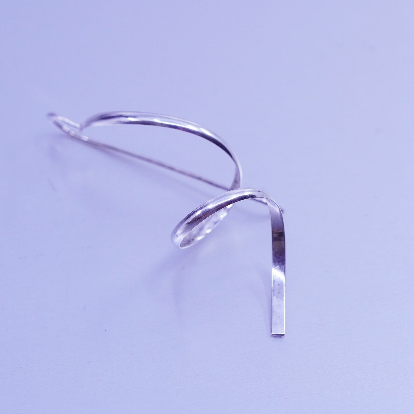 Vintage Sterling 925 silver handmade twisted earrings drops
