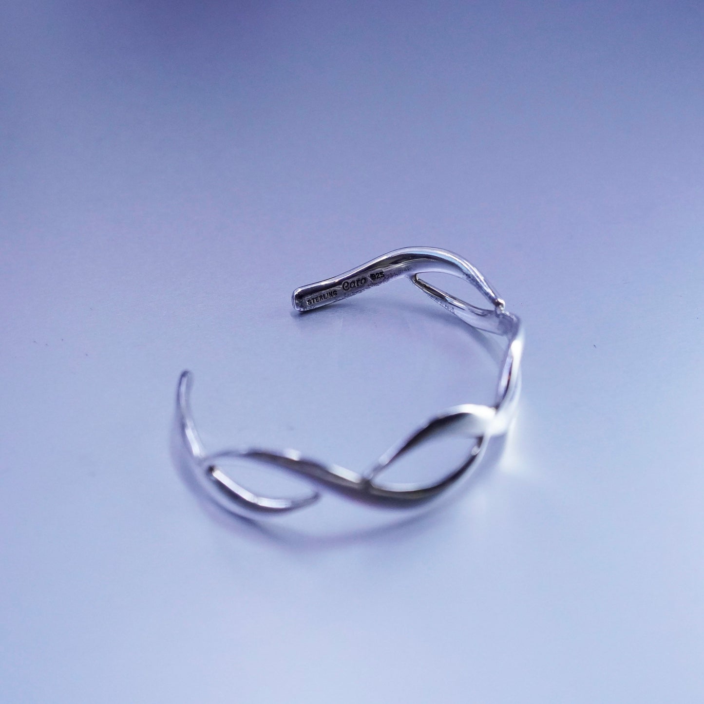 6.75”, Vintage Sterling 925 silver handmade bracelet, twisted cuff