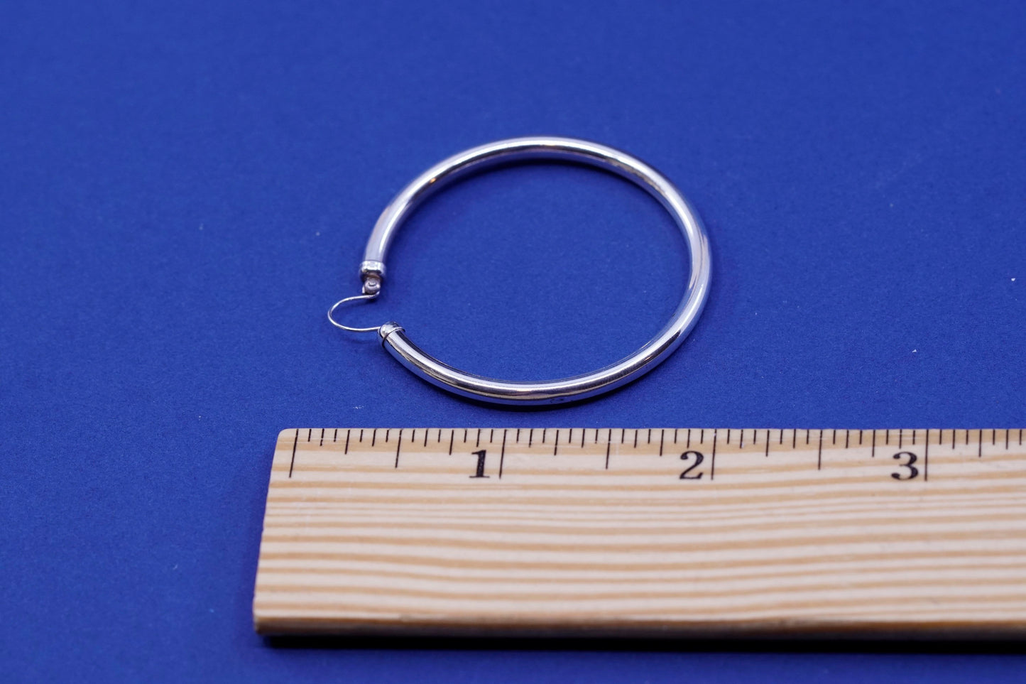 2”, vintage Sterling silver handmade earrings, simple modern 925 hoops, huggie