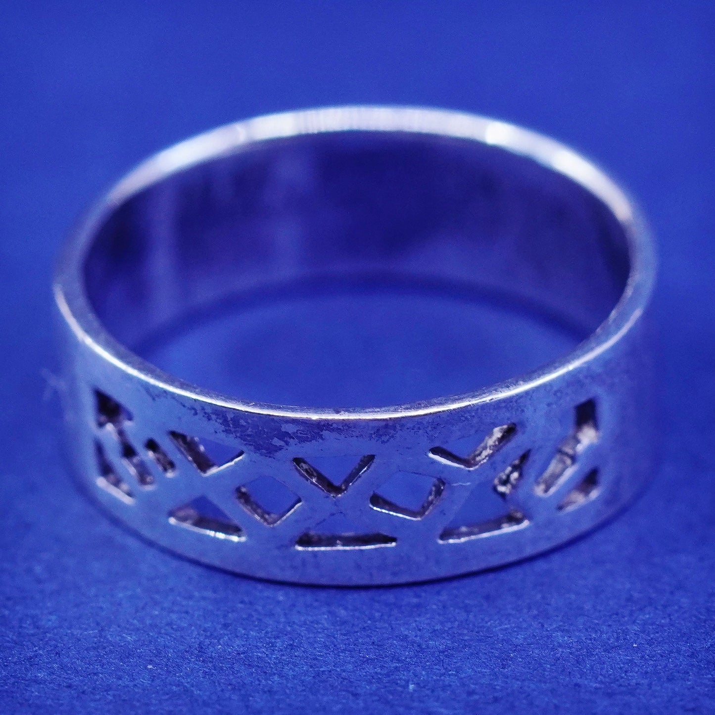 Size 4.5, vintage sterling silver handmade ring, 925 filigree band