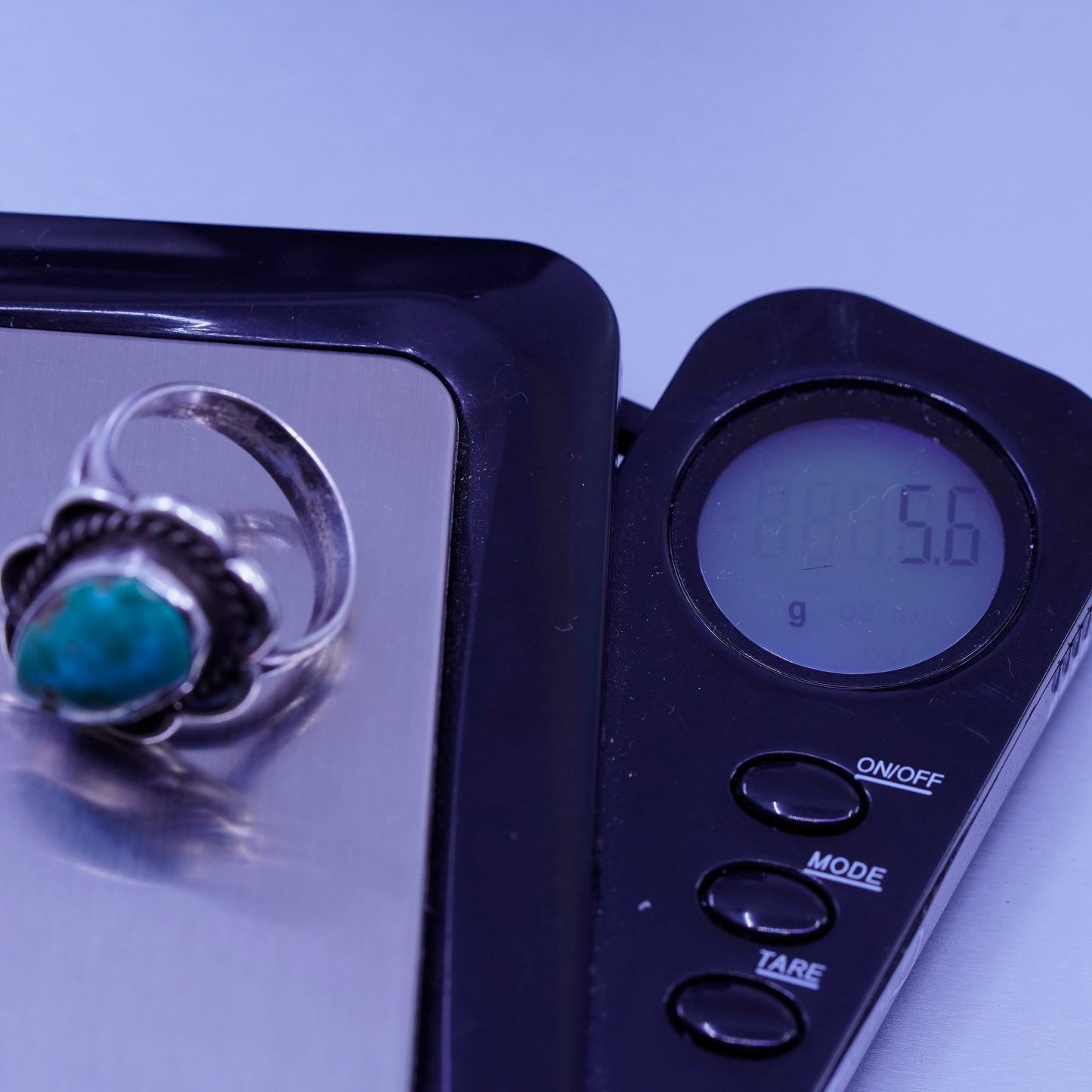 Size 6.25, Native American navajo Sterling 925 silver handmade ring turquoise