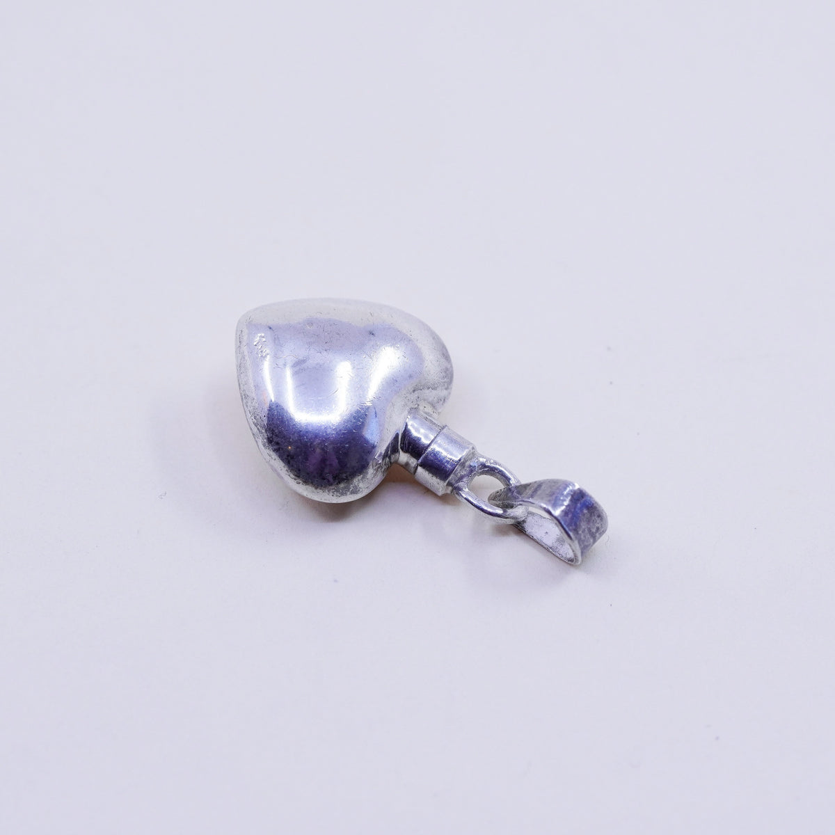 Vintage mexico handmade sterling 925 silver heart charm pendant