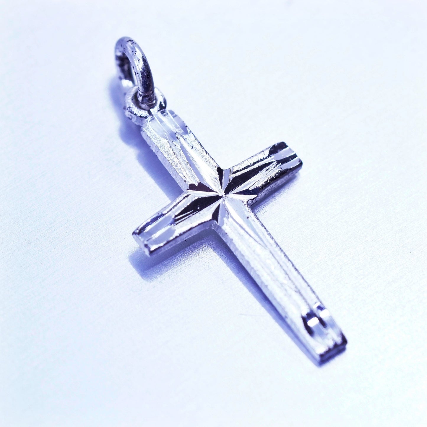 Vintage sterling 925 silver handmade cross pendant