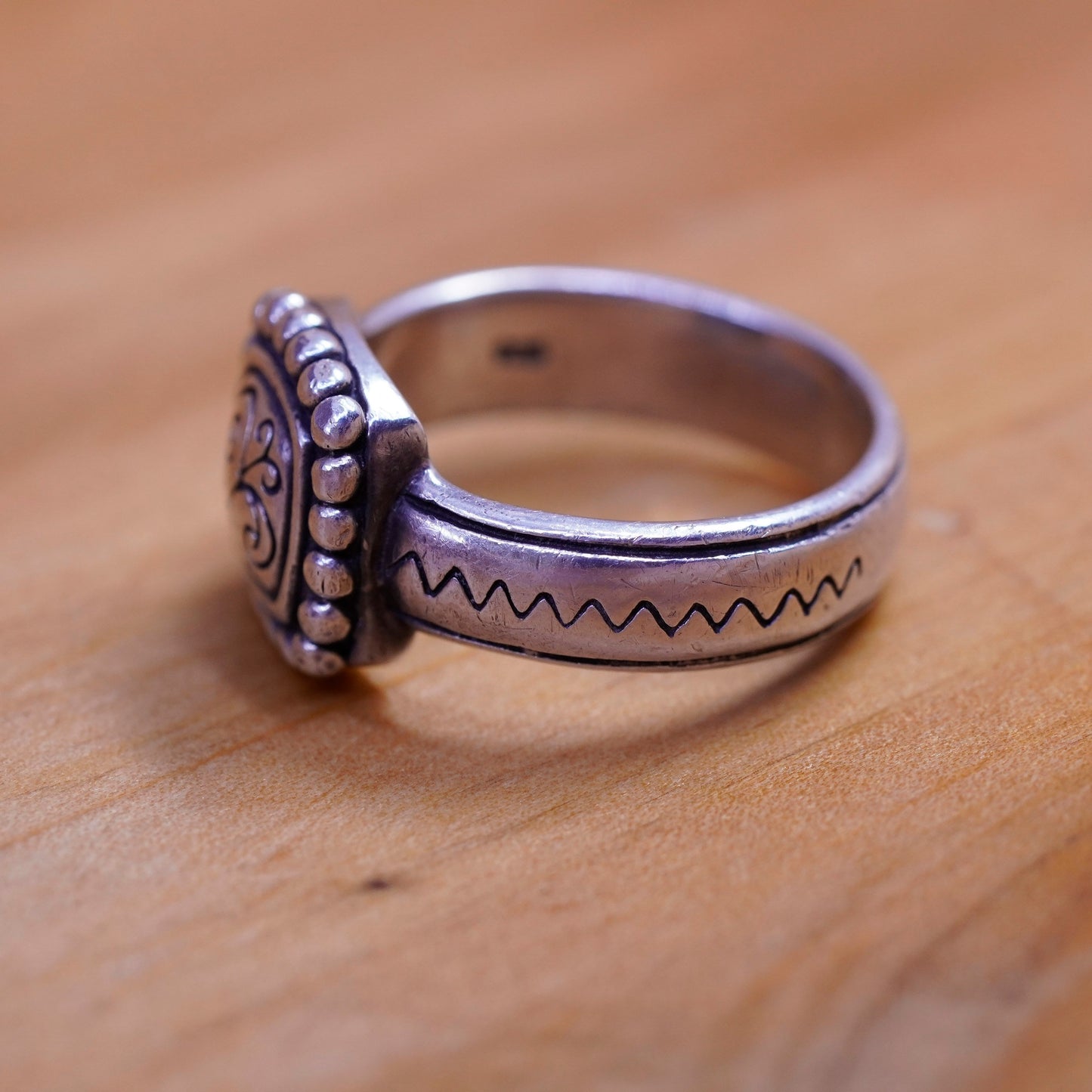 Size 7, vintage Brighton Sayan Sterling 925 silver handmade ring with beads