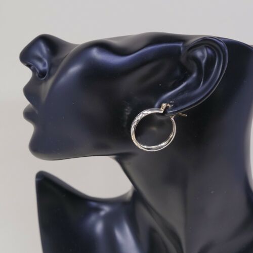 1”, Vintage Vermeil gold over Sterling Silver hoops. italy 925 Handmade Earrings